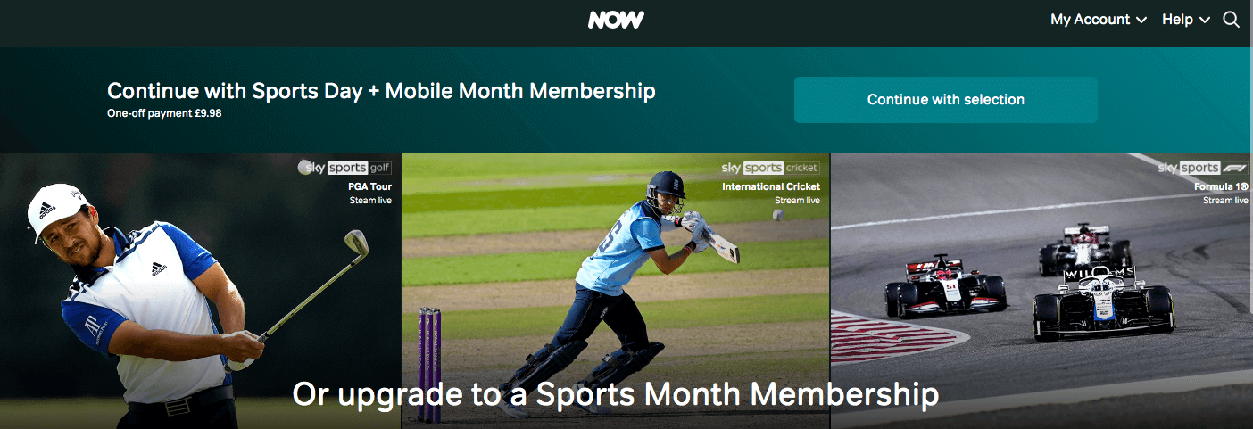 Sky Sports Sign Up Process Via Now TV