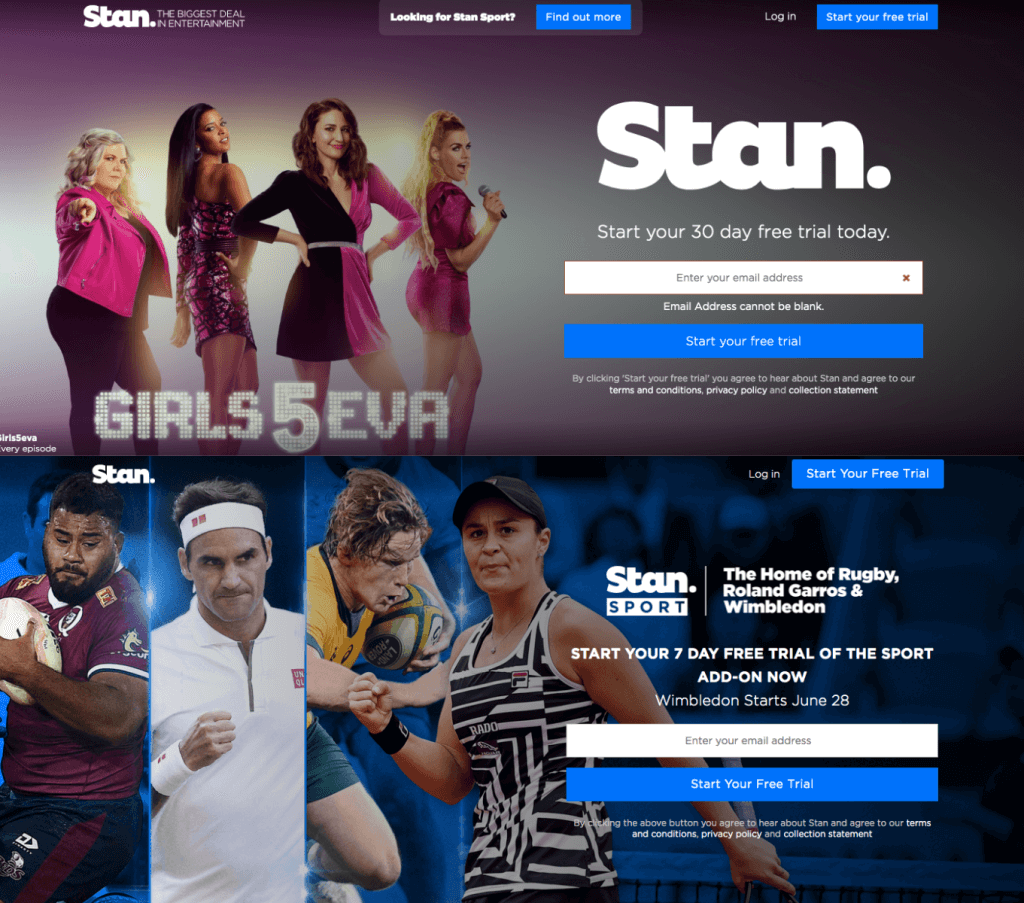 Watch Stan and Stan Sport in Canada