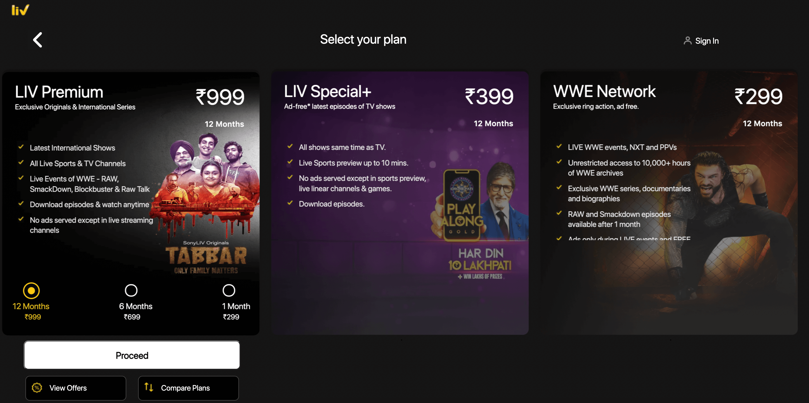 Choose your desired plan 