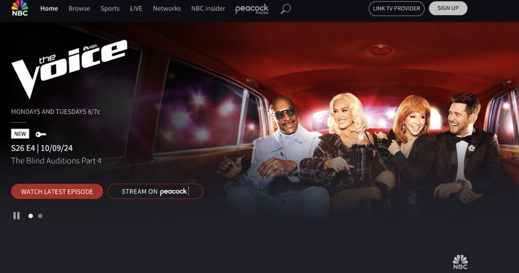 Signing up for NBC to watch in Canada