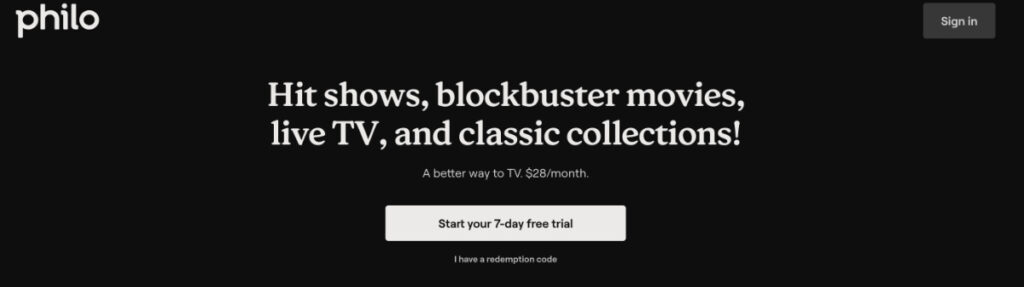 Signing up for Philo to watch in Canada