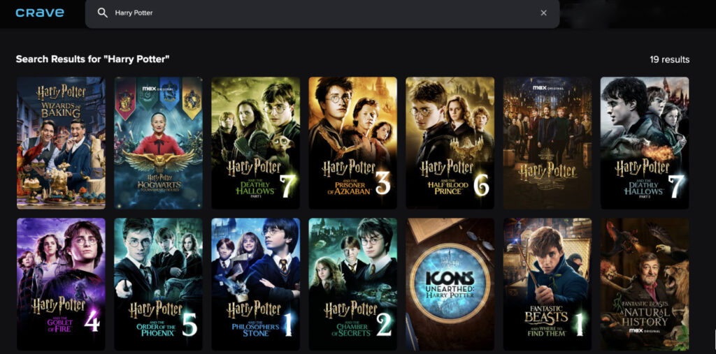 Watch Harry Potter Movies on Crave in Canada