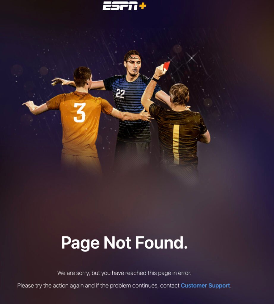 Illustration of ESPN+ is not working due to geo-restrictions outside the USA