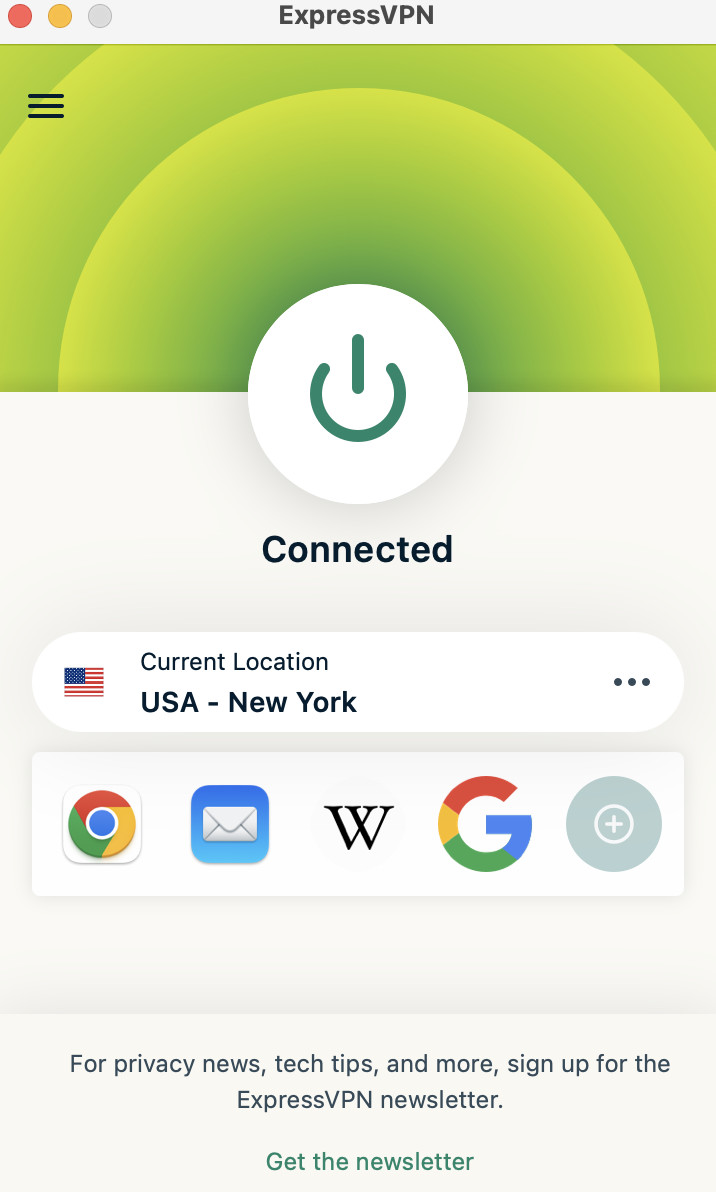 Illustration of VPN connection to the US server.