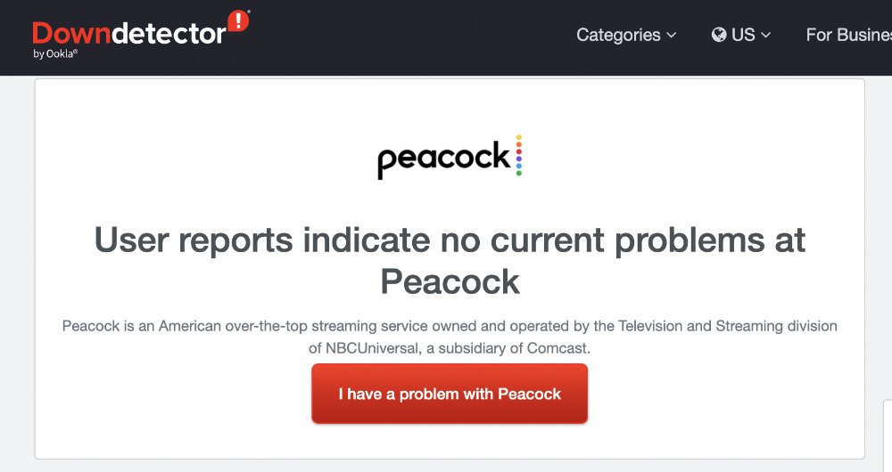 Check for Peacock Service Outages