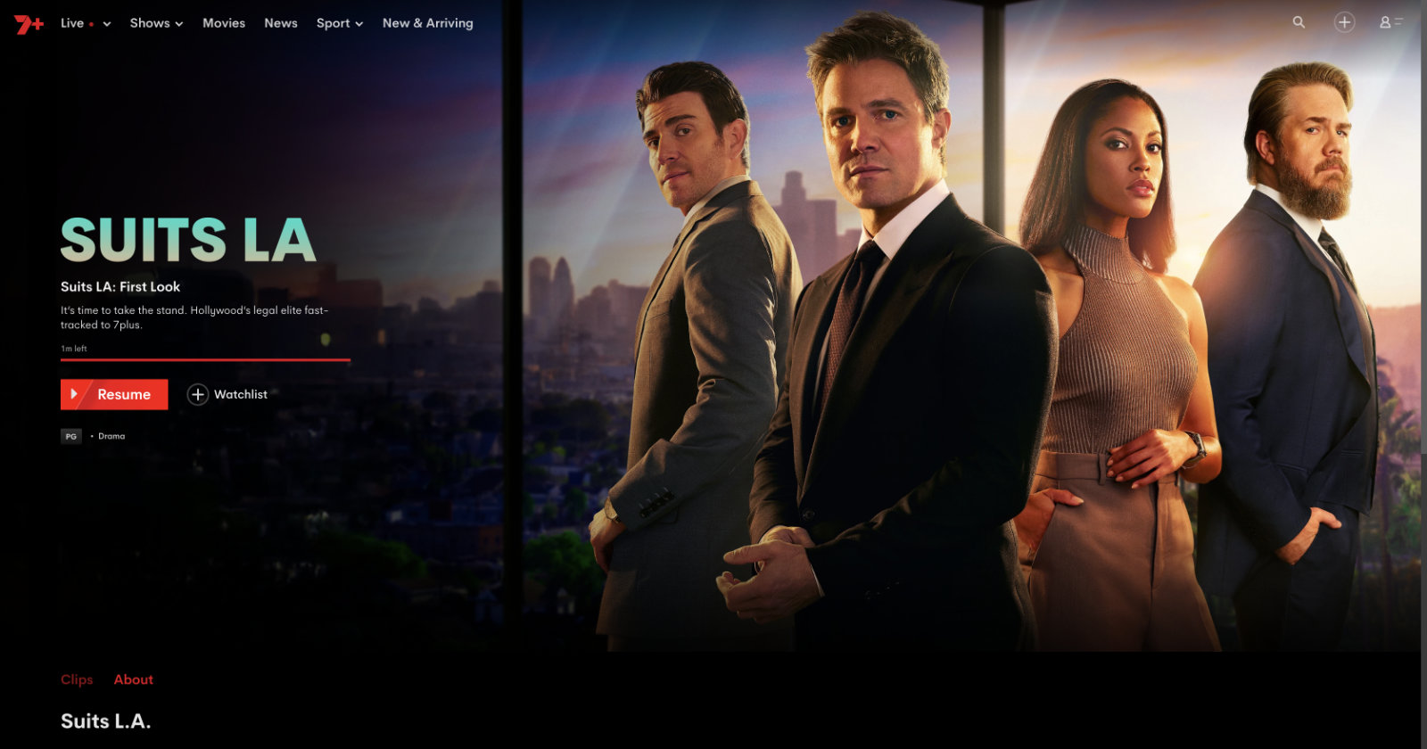 Watching Suits LA in Canada on 7Plus for free