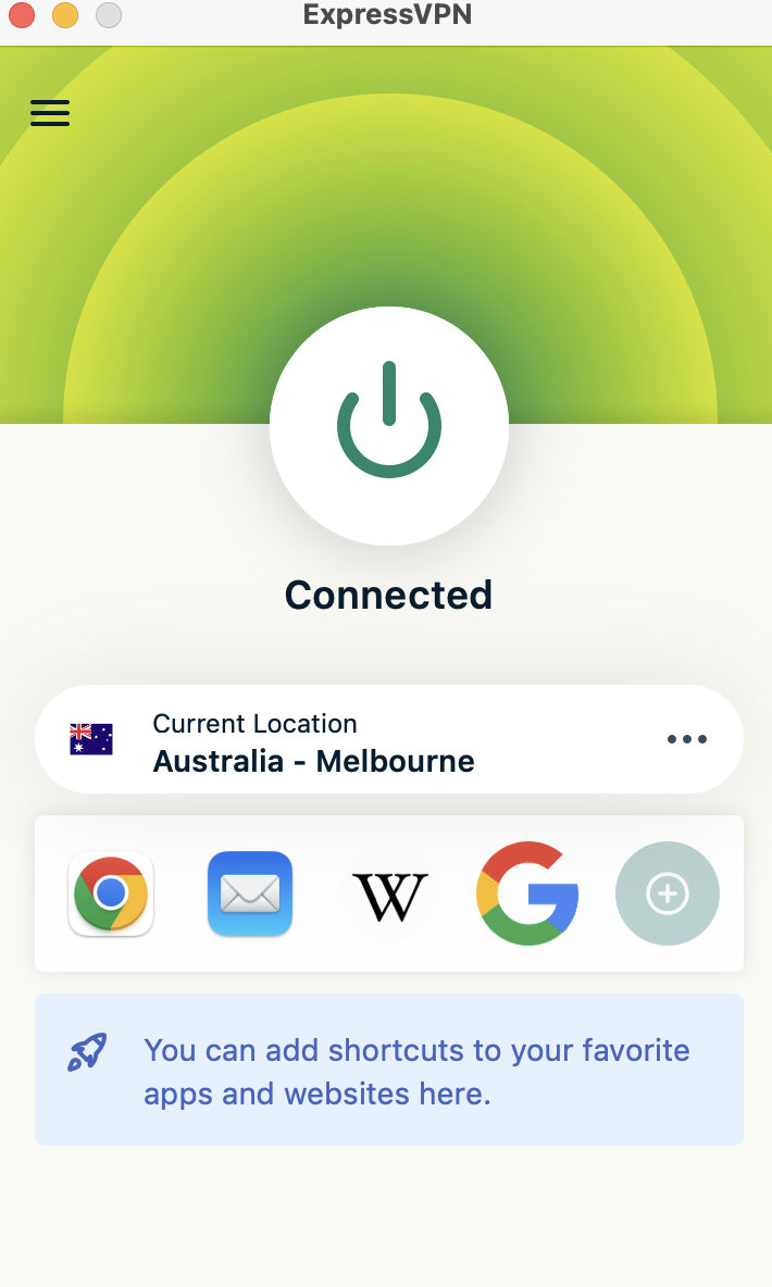 Illustration of connecting to Australian server using a VPN