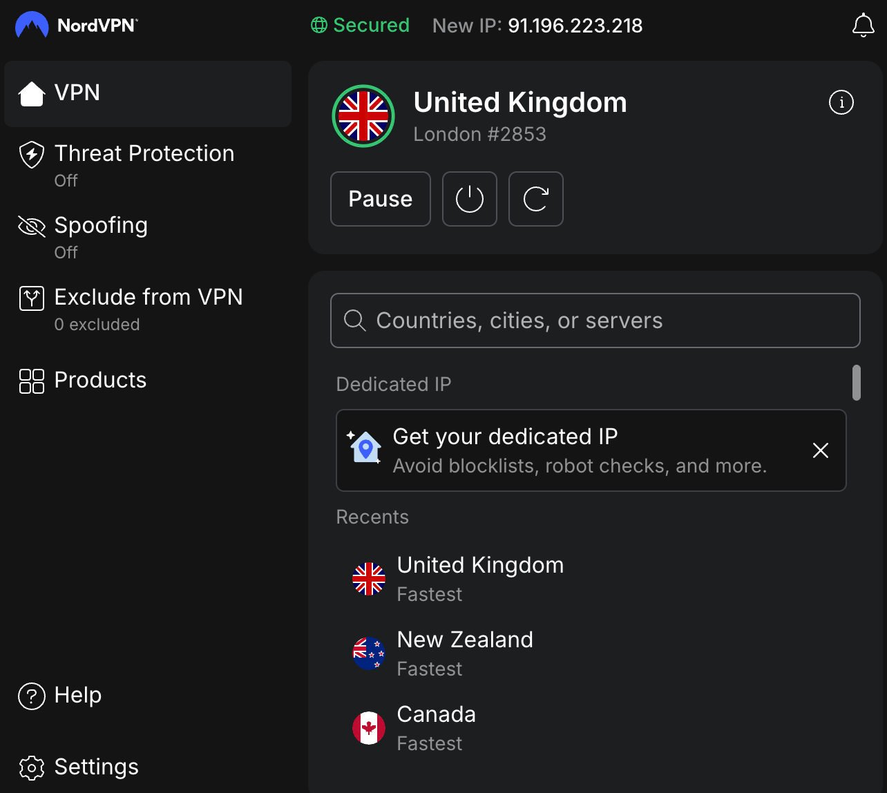 Connecting to a UK server using a VPN to watch BAFTA Television Awards 2026 on BBC iPlayer in Canada for free