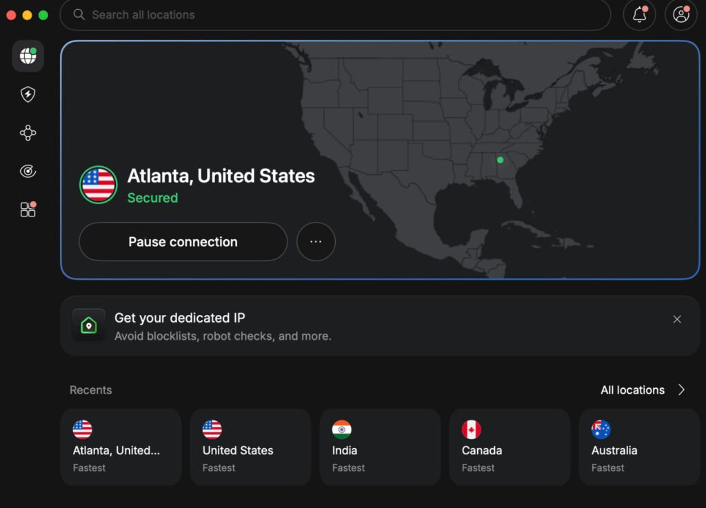 connection to US server to access Paramount+ from Canada